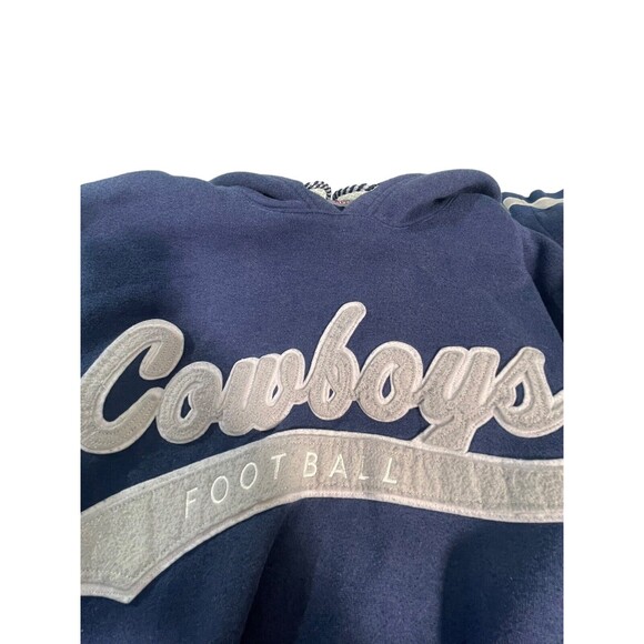 Vintage Starter Dallas Cowboys Script‎ Hoodie Sweatshirt Pockets 90s Sz M - Picture 15 of 16
